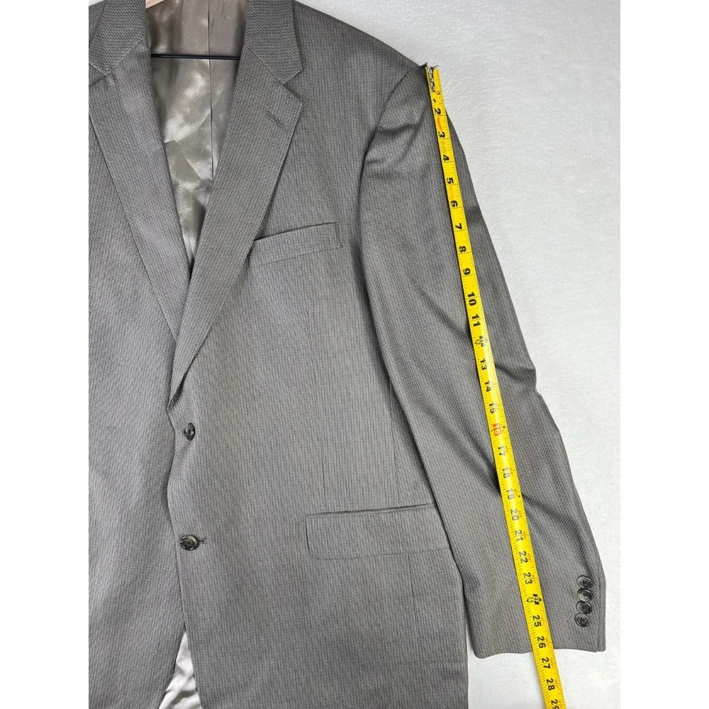 Hart Shaffner Marx Blazer Men's 46L Beige 2 Button Suit‎ Jacket Wool